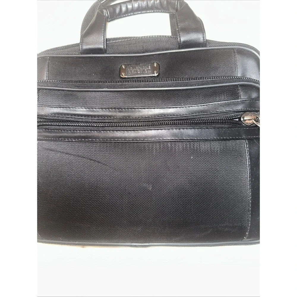 KENNETH COLE‎ REACTION MESSENGER BAG Black Leather R-TECH Briefcase Laptop